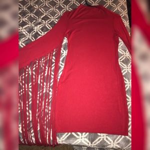Red Fringe Bodycon Dress